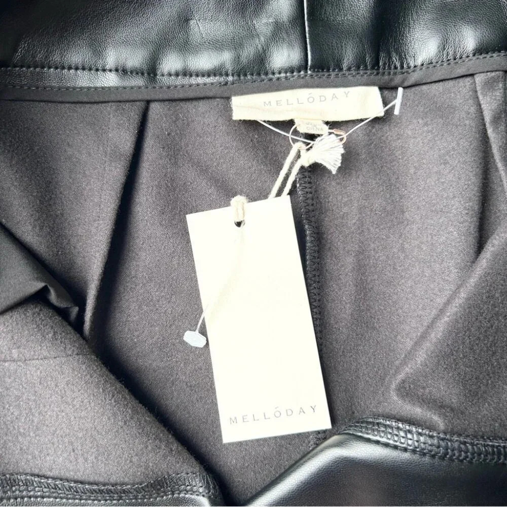 NWT Melloday Faux Leather Bootcut Leg Pants - Picture 6 of 12